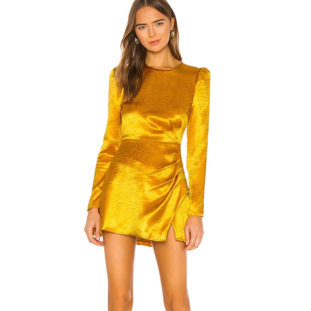 House of Harlow x REVOLVE Krisha Mini Dress in Yellow Gold